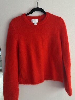 Red Fuzzy Crewneck Sweater
